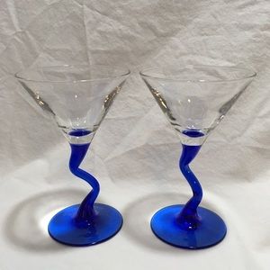Cobalt Blue Mini Martini Glasses - Barware